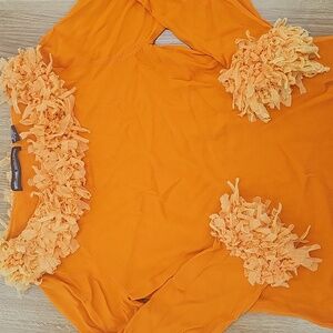 Mary Jane Marcasiano Vintage Fun light weight knit Bright Orange Fantasy